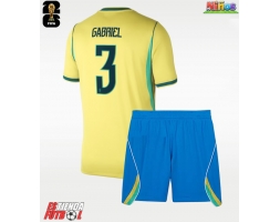 Brasil Gabriel Magalhaes #3 Primera Equipación Niños Mundial 2026 Manga Corta (+ Pantalones cortos)